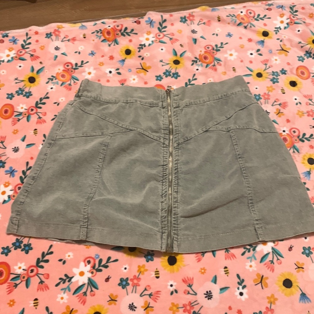 Green corduroy mini skirt brand is don’t ask why one size